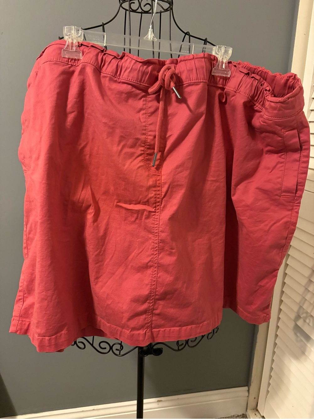 croft & barrow Coral Pink Midi Skirt with Drawstring Waist
